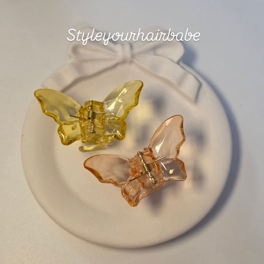 Crystal butterfly clip