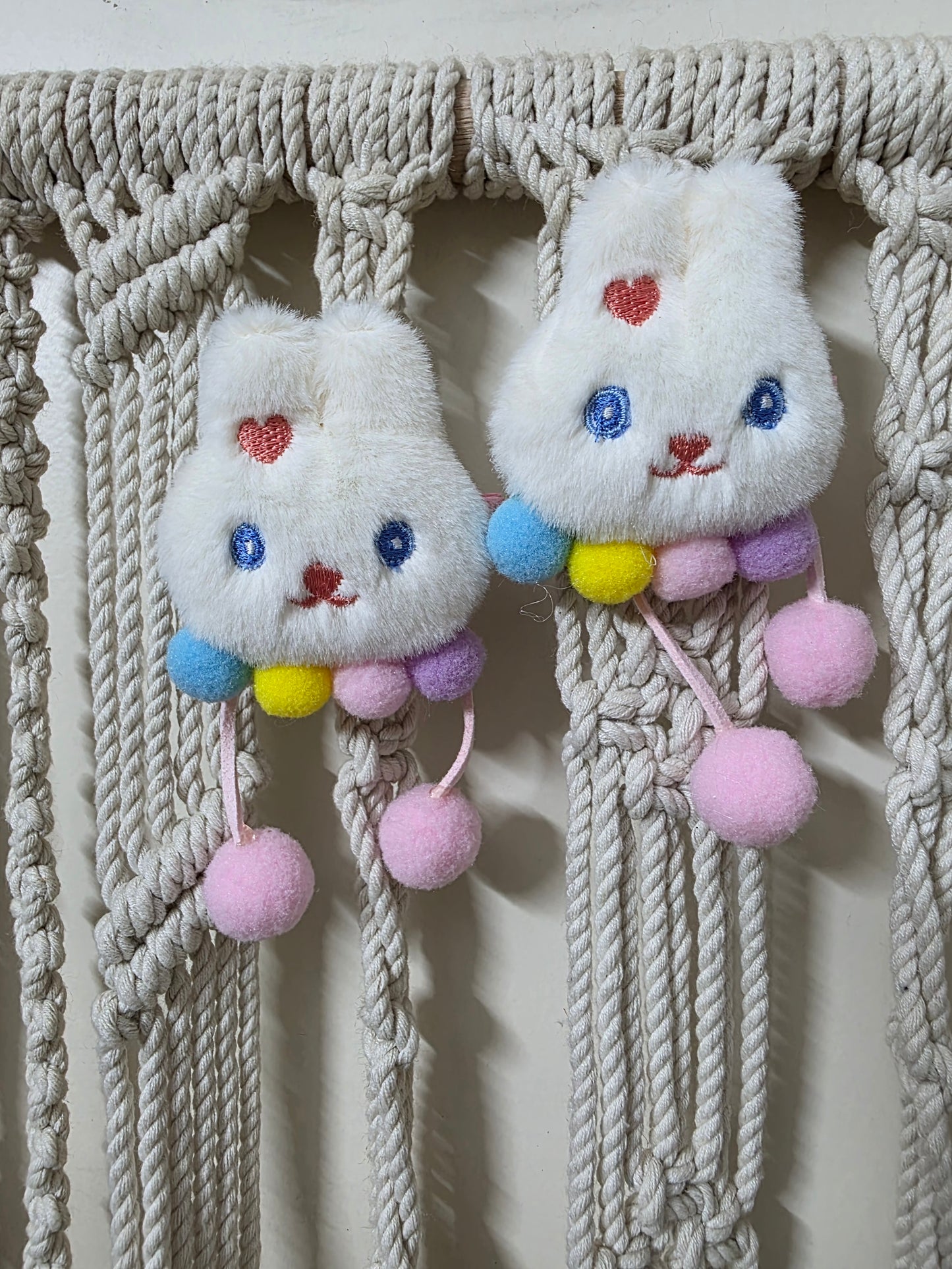 Fluffy Bunny Pom Pom Clips