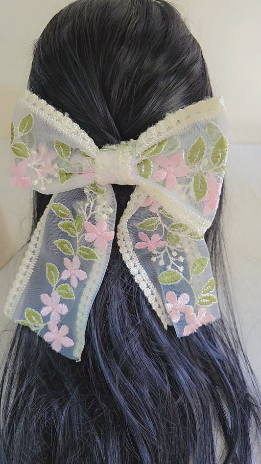 Pastel Bloom Lace Bow