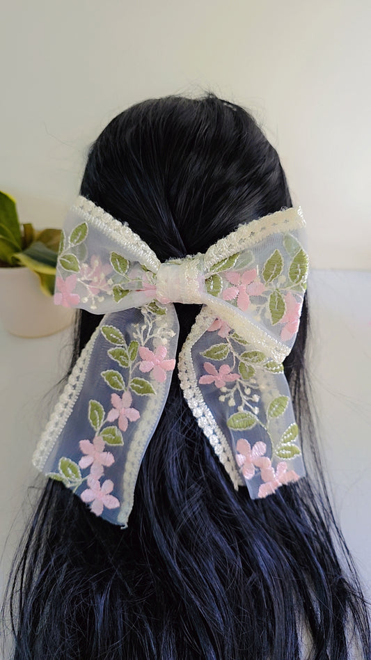 Pastel Bloom Lace Bow