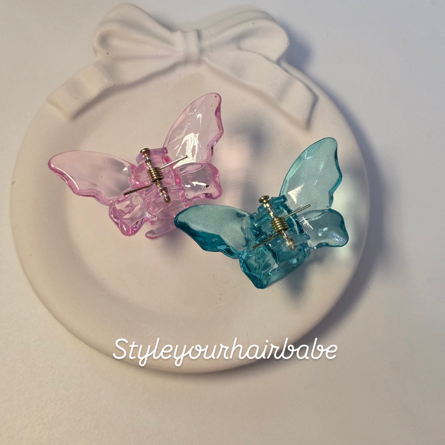 Crystal butterfly clip