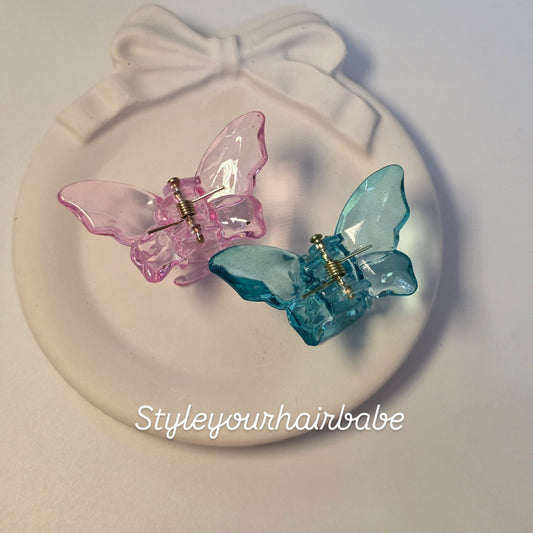 Crystal butterfly clip