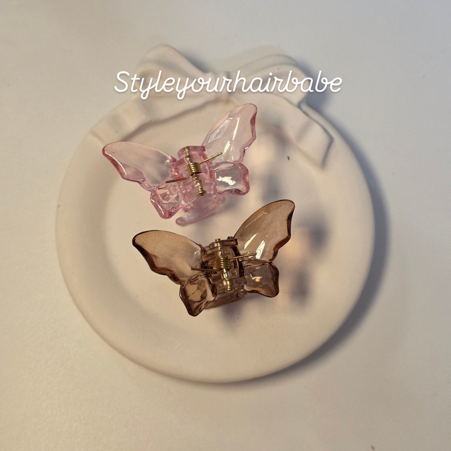 Crystal butterfly clip