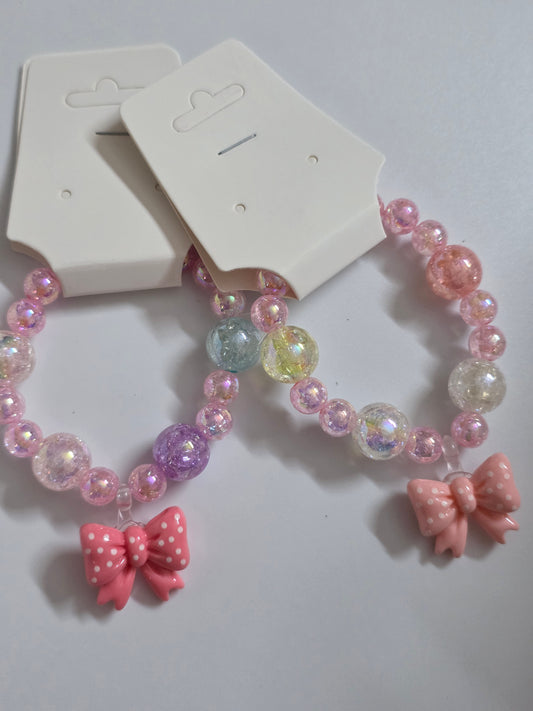 Bow charm bead bracelets(2)