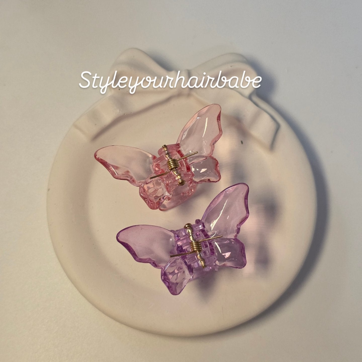 Crystal butterfly clip