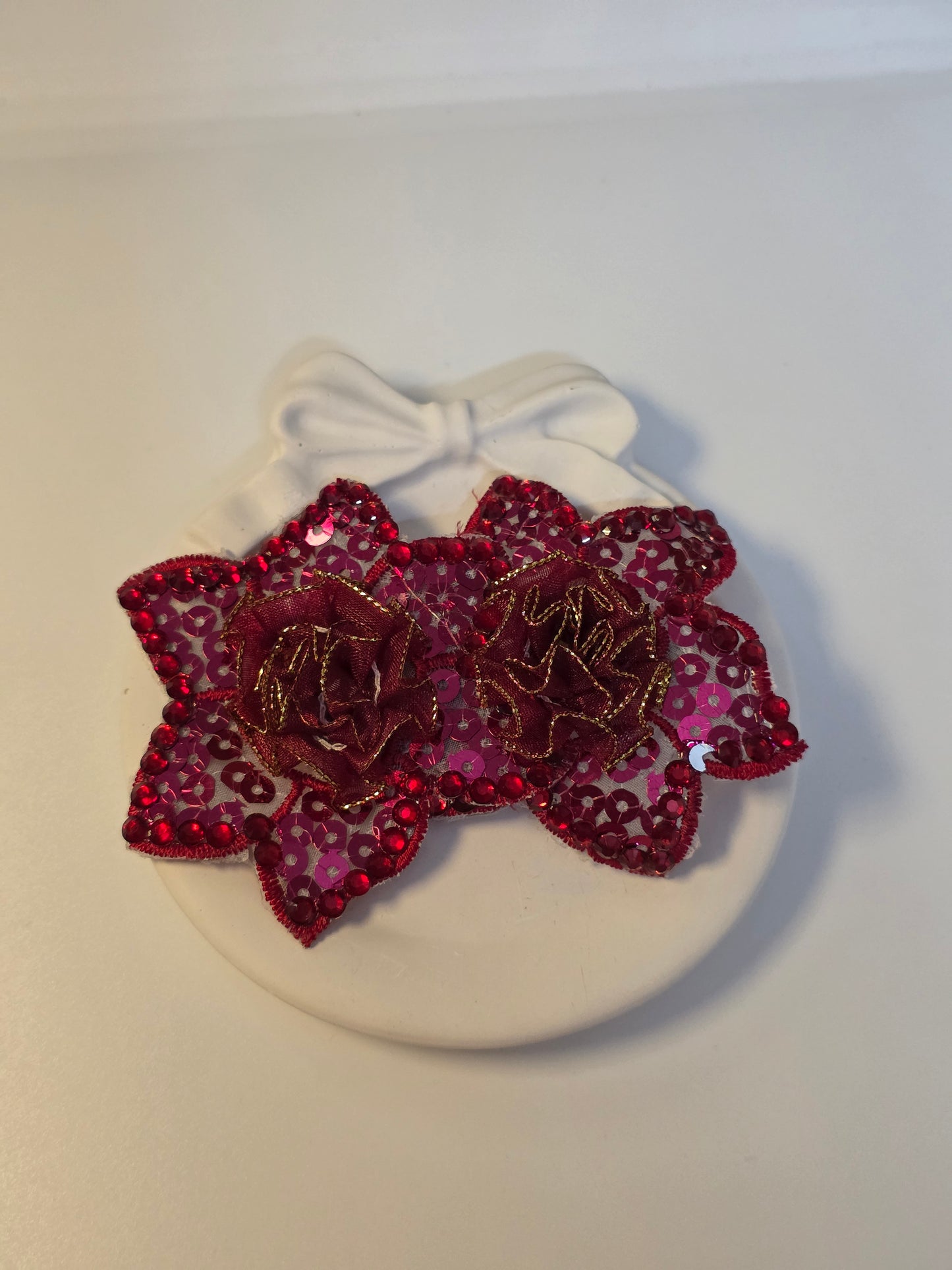 Ruby Floral Sequin Hair Clip