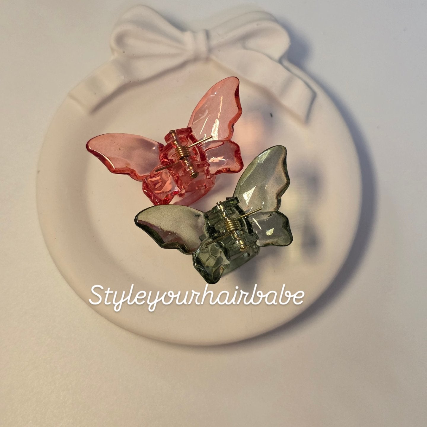 Crystal butterfly clip